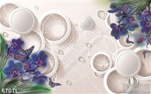 Tranh lụa 3D hoa lan trang trí tường phòng khách