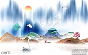 Tranh lụa 3D màu nước trang trí treo tường