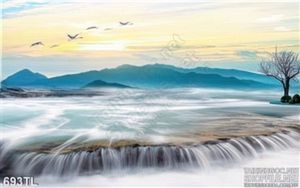 Tranh lụa 3D thác nước treo tường đẹp