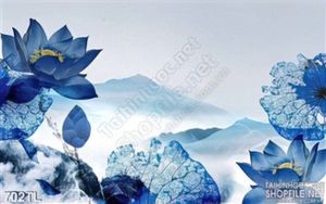 Tranh lụa 3D hoa sen trang trí treo tường đẹp