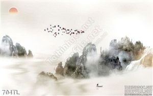 Tranh lụa 3D màu nước quê hương đẹp