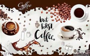 Tranh lụa 3D trang trí quán cà phê