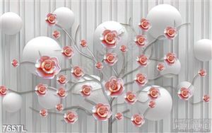 Tranh lụa 3D bình hoa hồng trang trí treo tường đẹp
