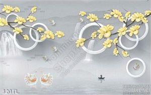 Tranh lụa 3D hoa mai trang trí đẹp