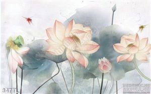 Tranh hoa Sen thư pháp trang trí tường đẹp