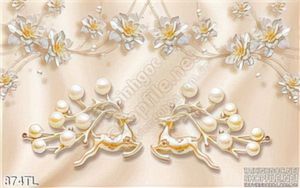 Tranh lụa hoa nghệ thuật và hươu nai
