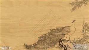 Tranh chim công thư pháp nghệ thuật