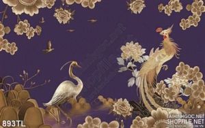Tranh chim công và hạc kim tiền