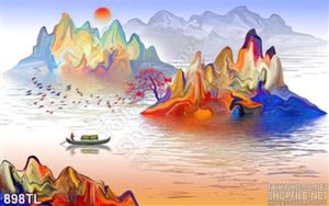 Tranh lụa 3D màu trang trí treo tường đẹp