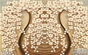 Tranh lụa 3D hoa mai kim tiền đẹp