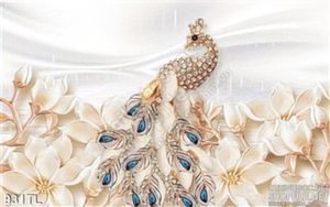 Tranh lụa 3D chim công dát vàng đẹp nhất