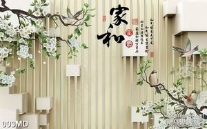 Tranh cành đào trắng khoe sắc in canvas
