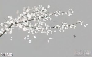 Tranh in uv cành hoa anh đào trong đêm
