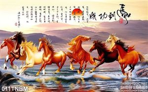Tranh Bát Mã Psd thư pháp đẹp