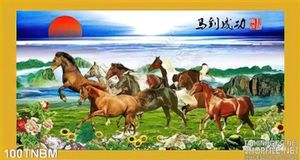 Tranh Bát Mã Psd phong thủy treo tường