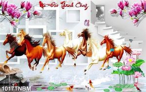 Tranh 3D mã đáo thành công gắn tường chất lượng cao