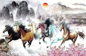 Tranh sơn dầu nghệ thuật bát mã truy phong