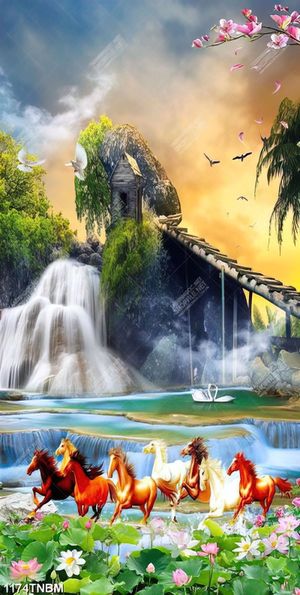 Tranh bát mã đẹp nhất khỗ dọc file gốc