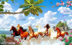 Tranh bát mã vượt sóng đẹp nhất