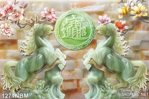 Tranh Ngựa Psd giả ngọc trang trí tường