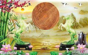 Tranh mã đáo thành công psd nghệ thuật