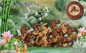 Tranh mã đáo thành công bằng gỗ
