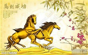 Tranh Bát Mã thư pháp nghệ thuật