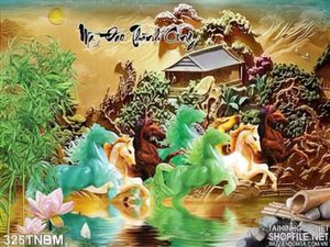 Tranh Ngựa giả ngọc phong thủy độc đáo