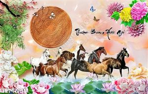 Tranh Bát Mã nghệ thuật treo phòng khách