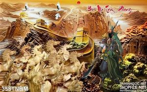 Tranh dán tường Quan Công và Bát Mã