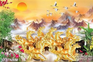 Tranh tượng Bát Mã bằng vàng đẹp
