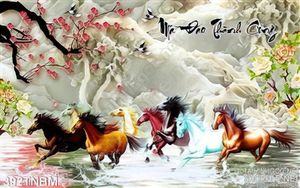 File psd Tranh Ngựa treo tường