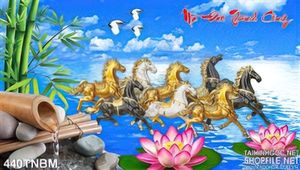 Tranh Ngựa trên biển nghệ thuật