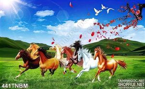 Tranh Ngựa psd trang trí tết