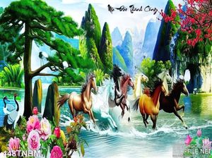 Tranh Bát Mã sơn thủy decor