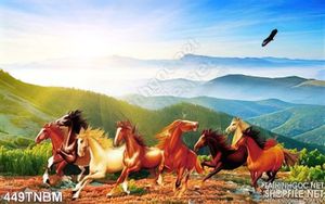 Tranh phong cảnh trang trí hình Bát Mã