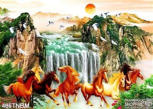 Tranh Ngựa Bát Mã treo phòng khách