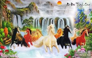 Tranh thư pháp mã đáo thành công mùa xuân decor