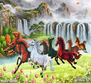 File psd tranh sơn thủy 8 chú ngựa