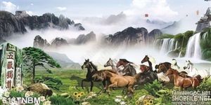 Tranh mã đáo thành công chạy trên đồng cỏ