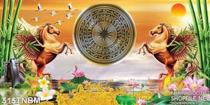 Tranh song mã kim tiền treo tường