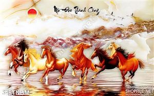 Tranh đá mã đáo thành công phong thủy