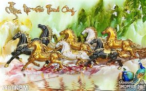 Tranh treo tường Tượng Bát Mã bằng đá