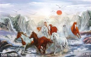 Tranh vẽ Bát Mã thư pháp