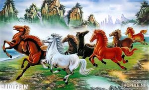 Tranh ngựa sơn thủy nghệ thuật