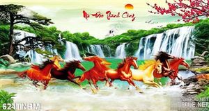 Tranh ngựa trang trí tường phòng khách đẹp