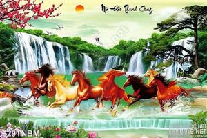 Tranh trang trí phòng khách với tranh ngựa đẹp