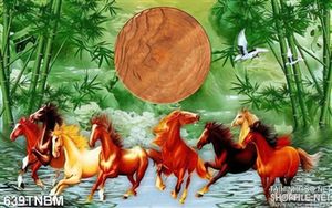 Bát Mã vượt sông tranh trang trí tường