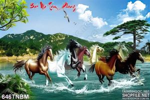 Bát Mã truy phong psd trang trí tường đẹp