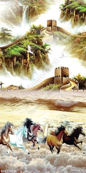 Tranh 8 chú Ngựa và vạn lý trường thành treo tường